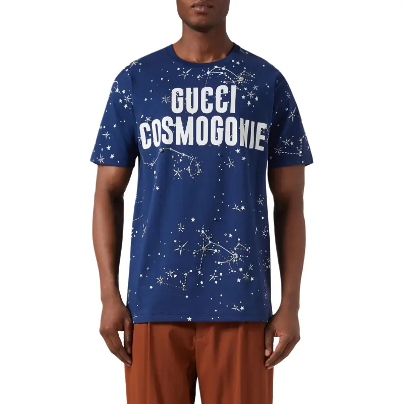 GUCCI Star Logo print Embellished T shirt-6