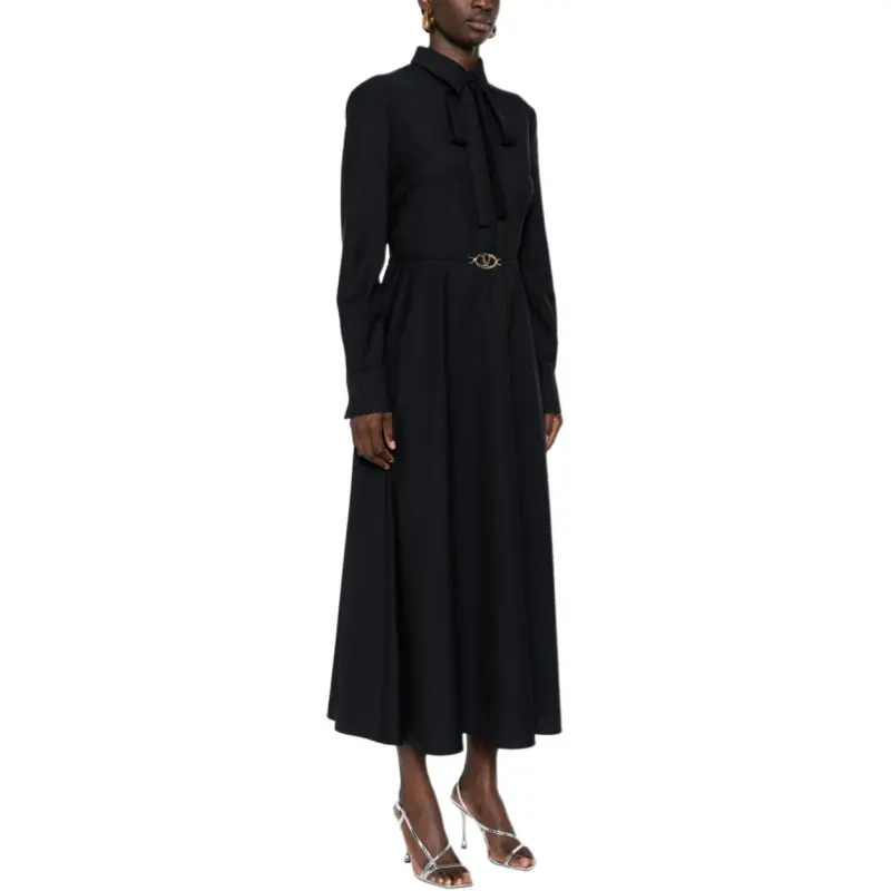 Valentino Logo Plaque Long-Sleeved Dress-3