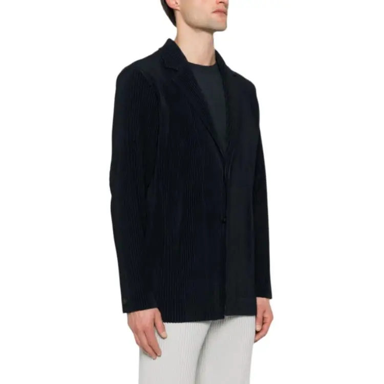 Homme Plissé Issey Miyake Single Breasted V Neck Blazer-3
