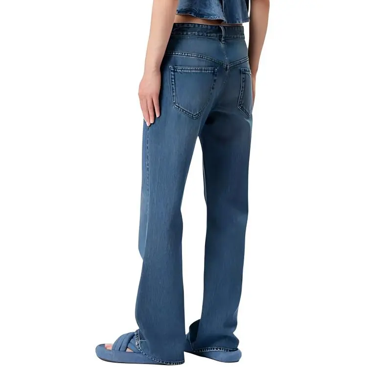 ISABEL MARANT ETOILE Mid Rise Wide Leg Jeans-4