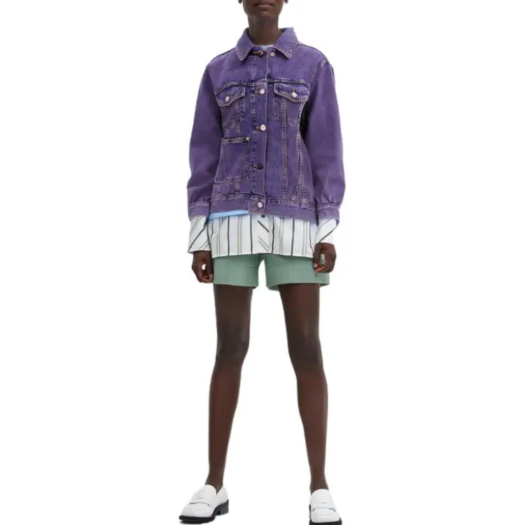 GANNI Bleached Button Up Denim Jacket-2