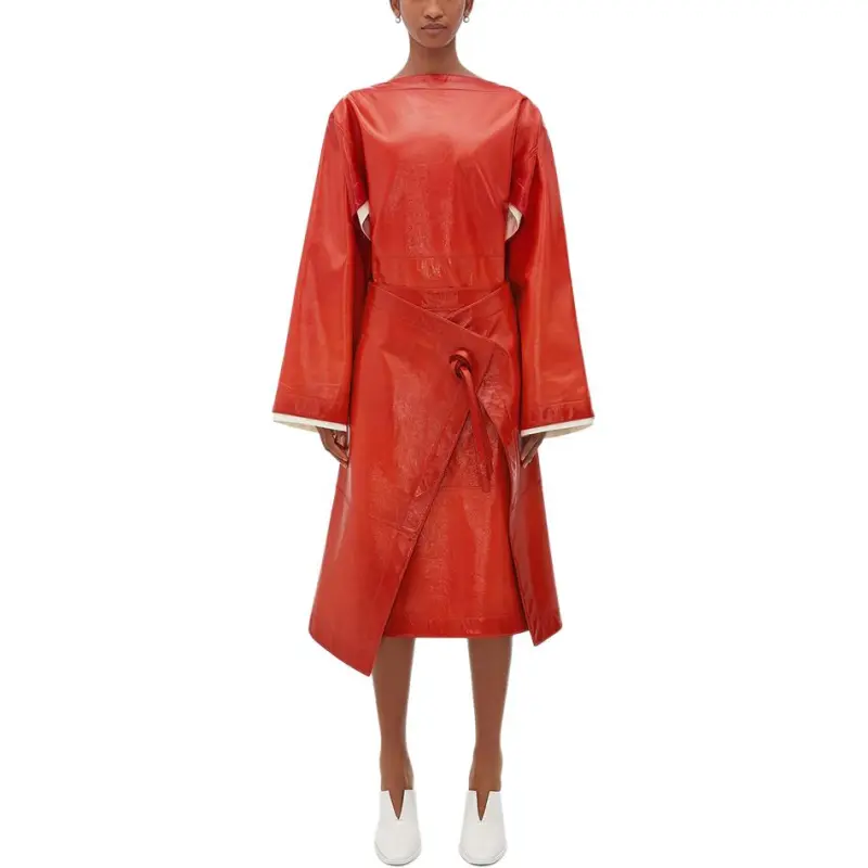 Bottega Veneta Casual Long Skirt Women's Orange-3