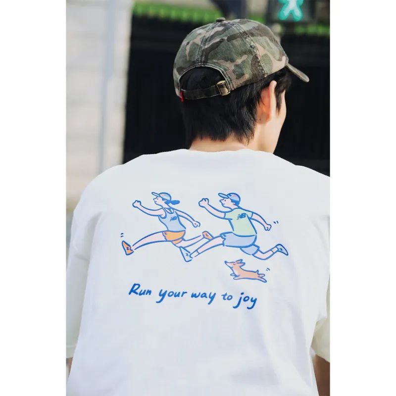 New Balance x PK SHEJISHILIANMINGKUAN Centripetal Life Illustration Series SS24 T Shirt Unisex Ecru-9