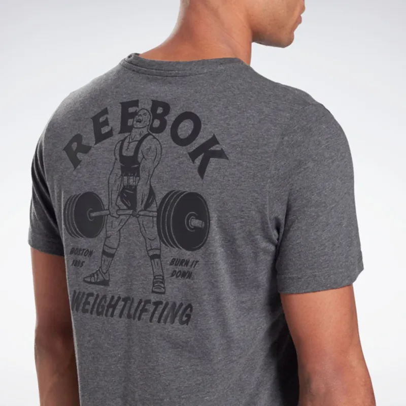Reebok Weightlifting Tee T-Shirt Men's Gray-6