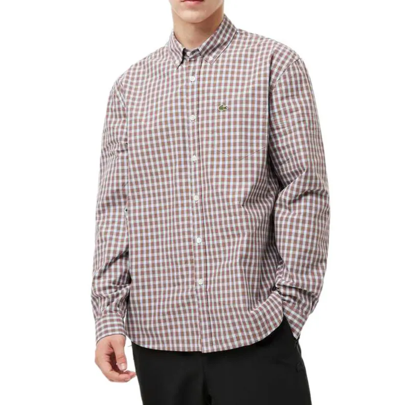 LACOSTE Checked Poplin Shirt-1