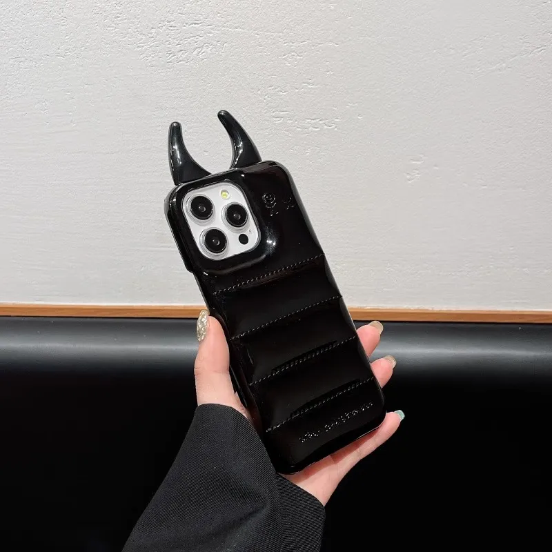 Wei Xin Leather Material Demon Antenna Leather Phone Cases Compatible With IPhone 16/15 Pro Max/Apple 13/14 Pro/Max-1