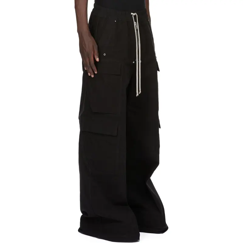 RICK OWENS Wide Leg Drawstring Cargo Pants-3