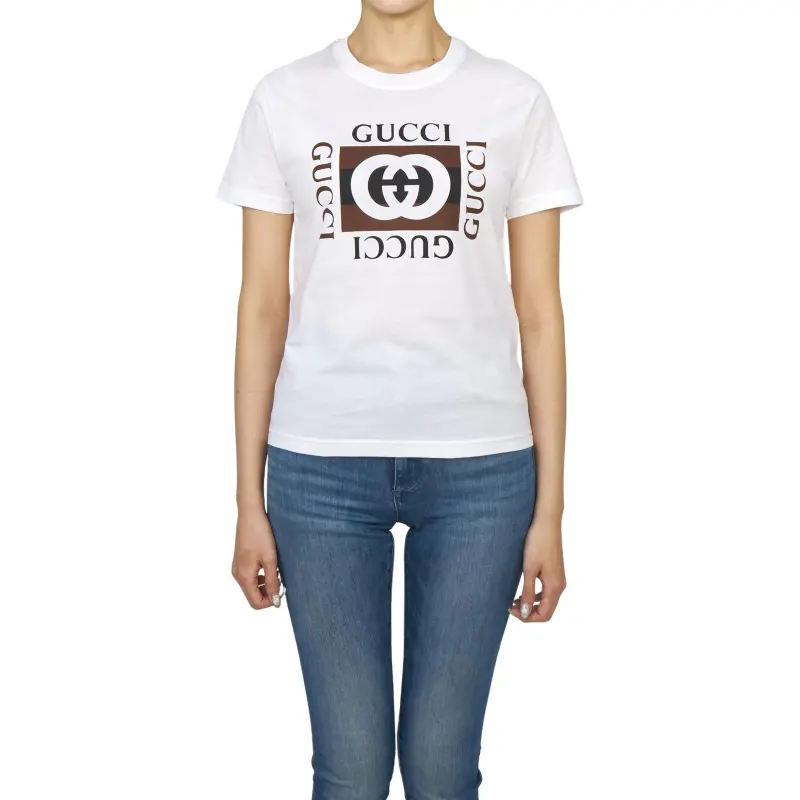 GUCCI Logo Printed Crewneck T-Shirt-2