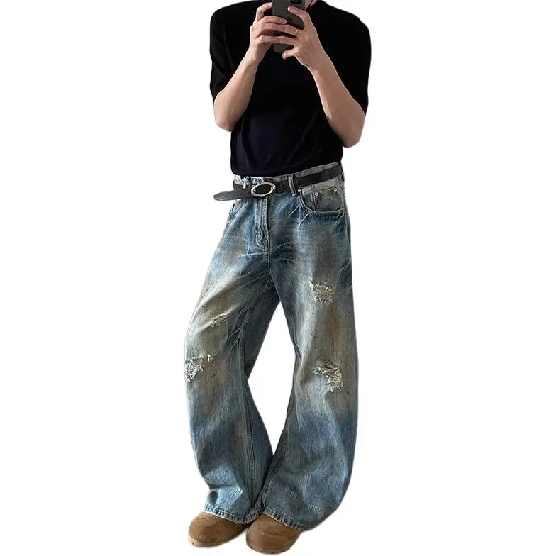 DUATOGE Jeans Men's Vintage Blue-1