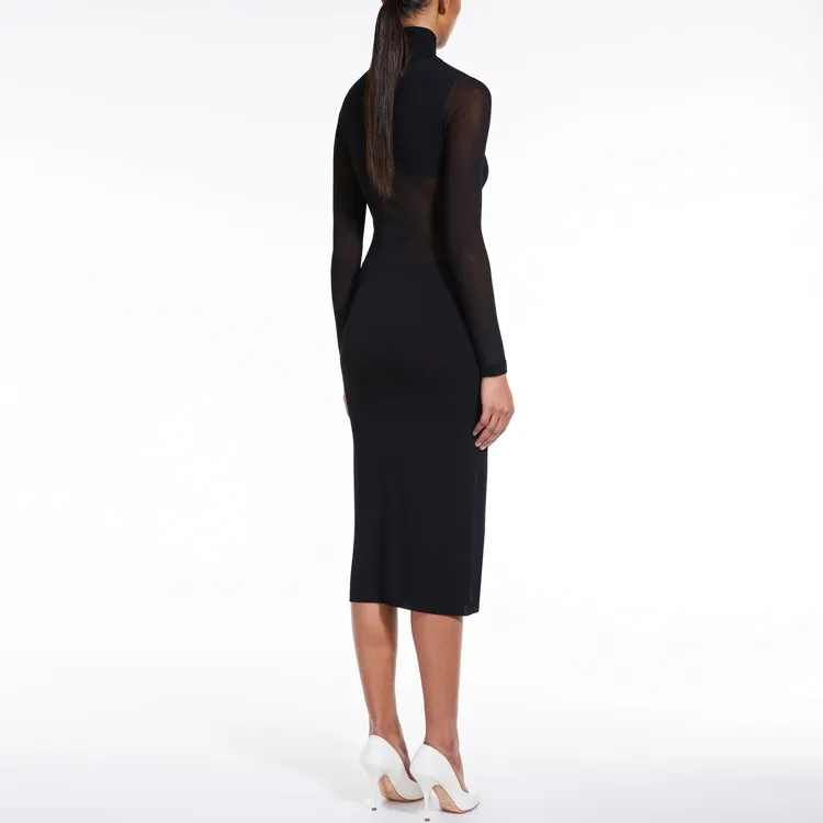 MaxMara Long-Sleeved Dresses Women's Black-3