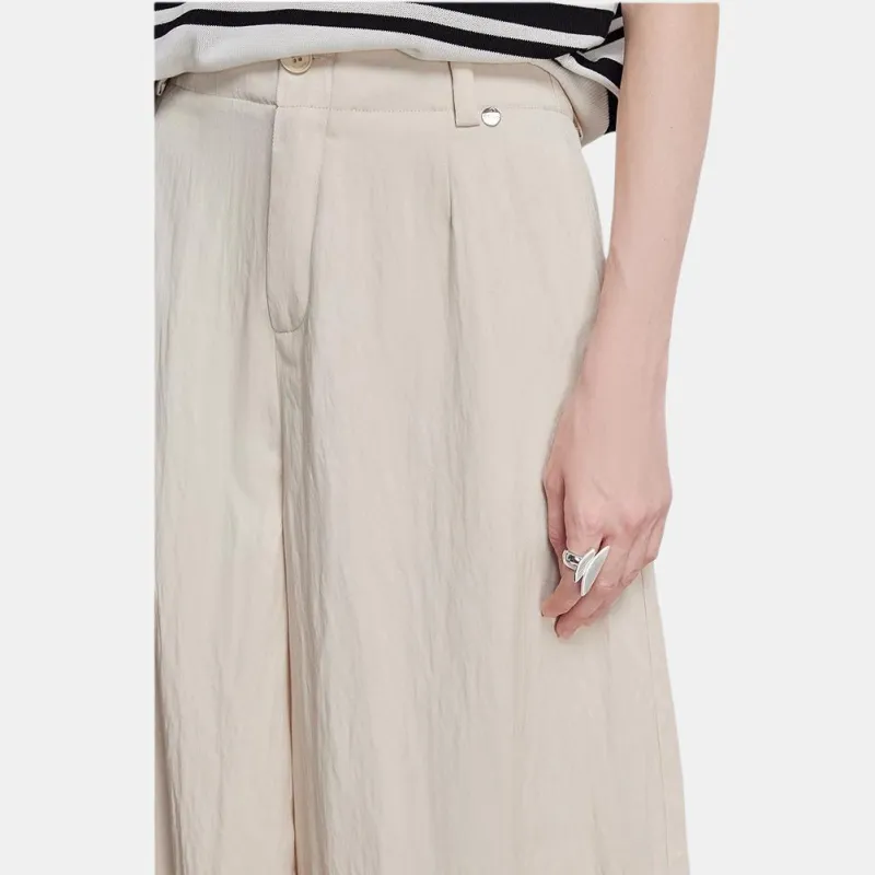 Initial Language Casual Pants Women's Apricot-3