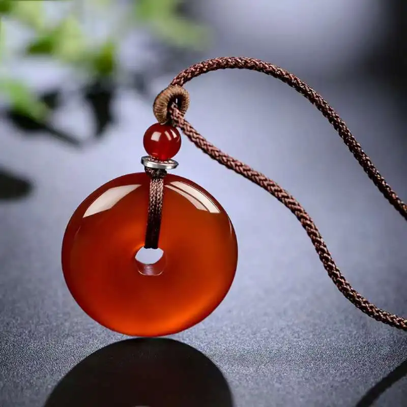 JUNWEN Agate Jade Necklaces Unisex-2