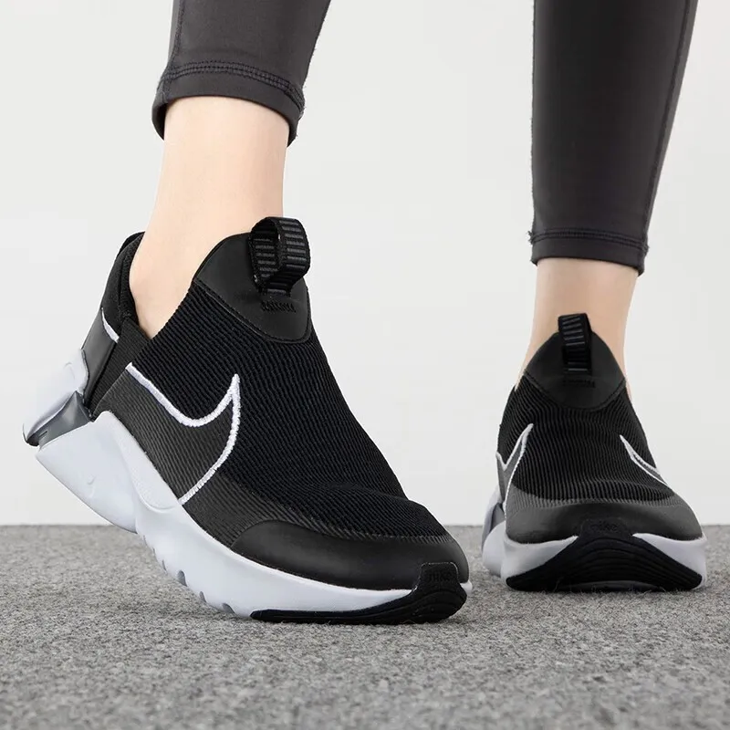 Nike Flex Plus 2 Abrasion Resistant Breathable Low Top Kids' Running Shoes Black Unisex-3