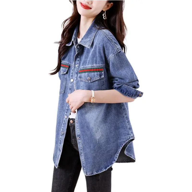 Fele.d Denim Jackets Women's Image Color-2