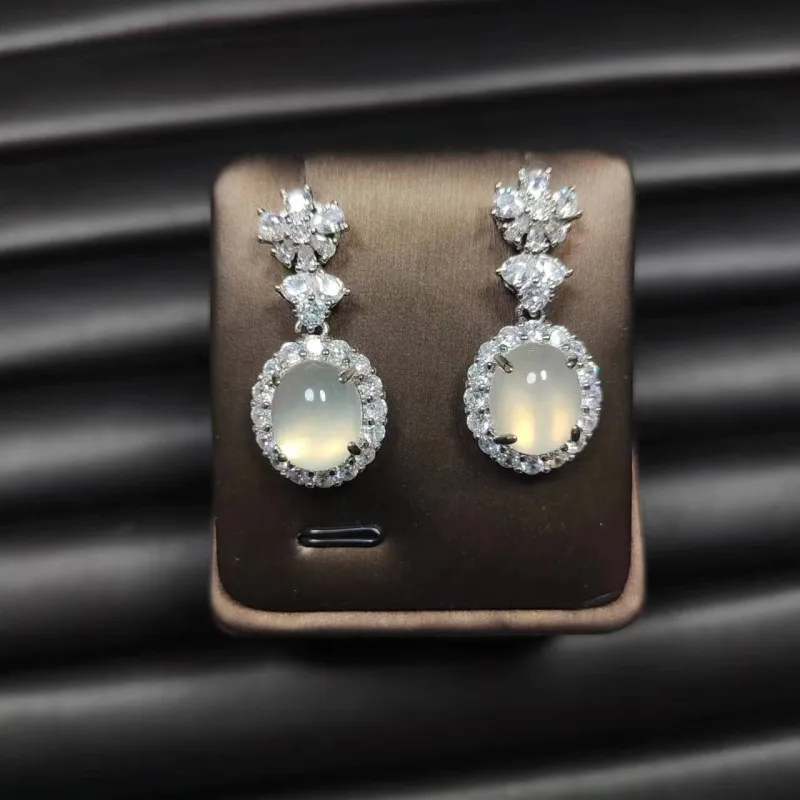 JUNWEN Chalcedony Stud Earrings Women's-4