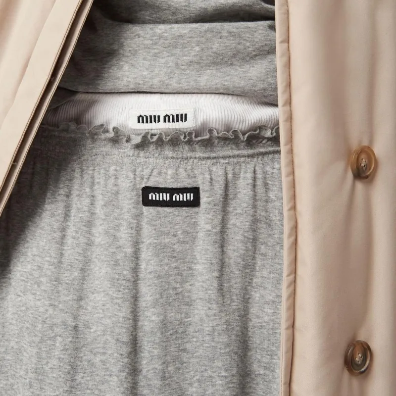 MIU MIU Ribbed Jersey Skirt-3