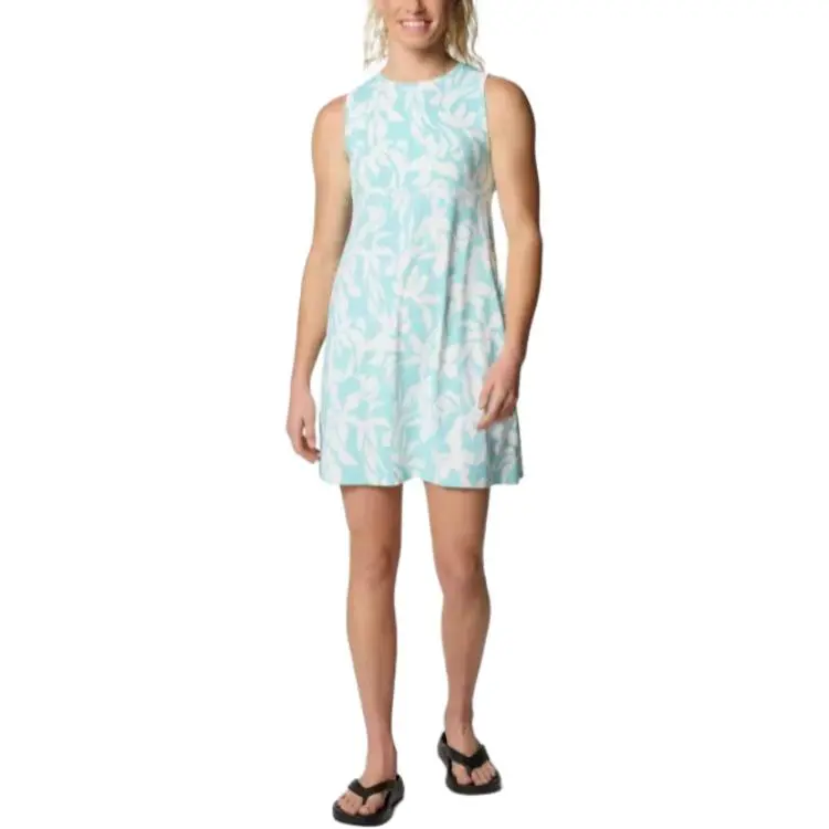 Columbia PFG Freezer Sleeveless Dress Women's White/Blue-1