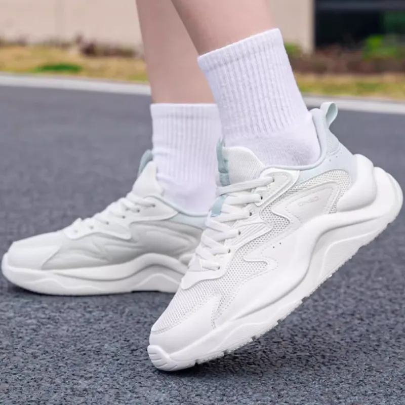 361° Cushioned Slip-Resistant Low-Top Casual Shoes Women's White Blue-2