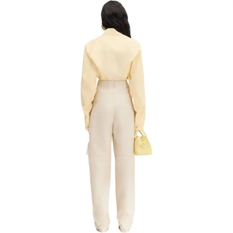 Jacquemus Collared Zip Up Cropped Jacket-5