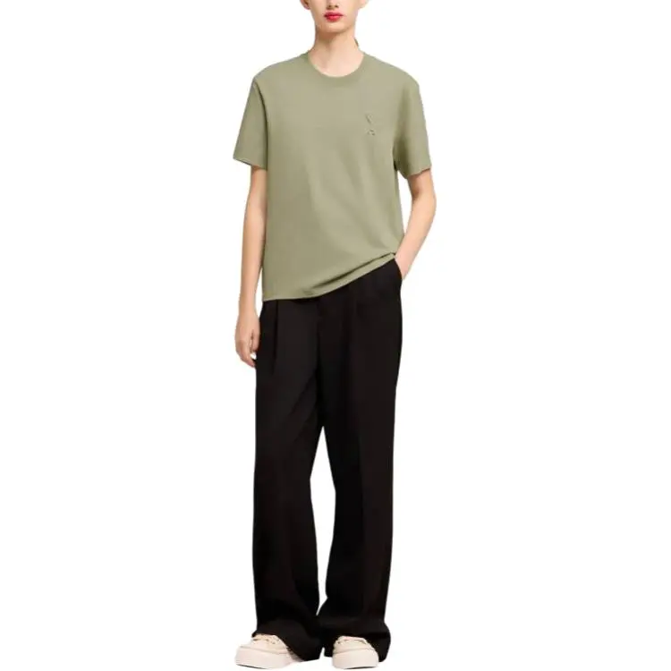 AMIPARIS Logo embossed Cotton T shirt-3