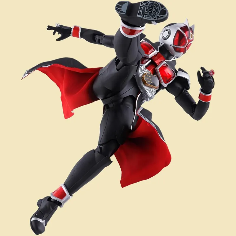 BANDAI SHF Real Bone Carving, Kamen Rider Wizard, Flame Shape 10th Anniversary Edition Action Figures Small Size-3