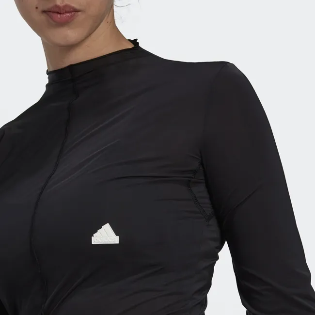 Adidas Set in Sleeve T Shirt Women's Black-4