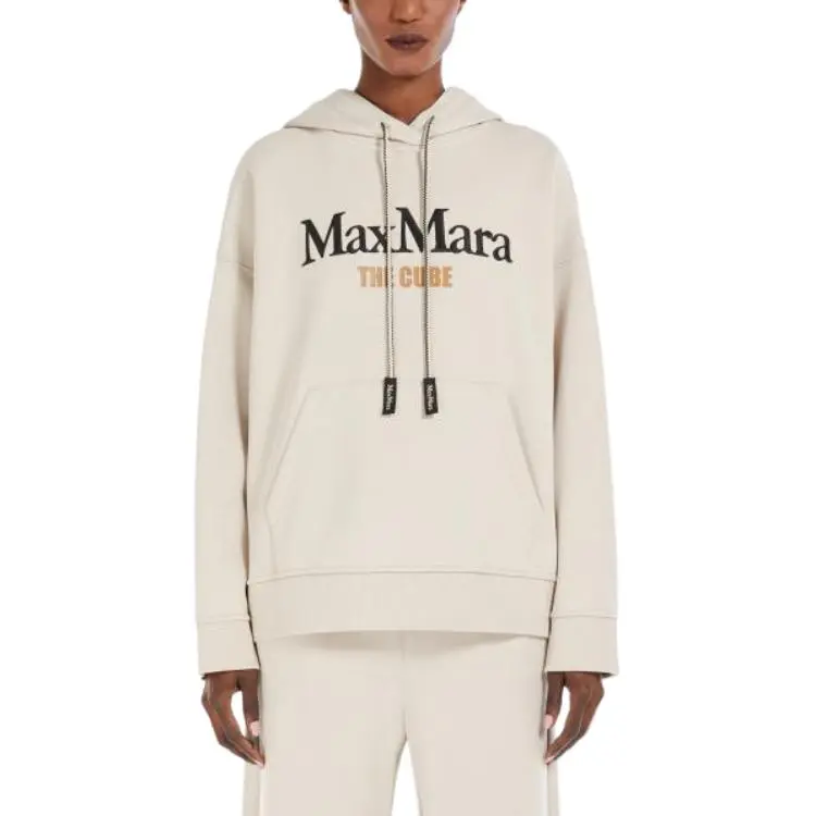 'S MAX MARA Agata Logo Embroidered Drawstring Hoodie-1