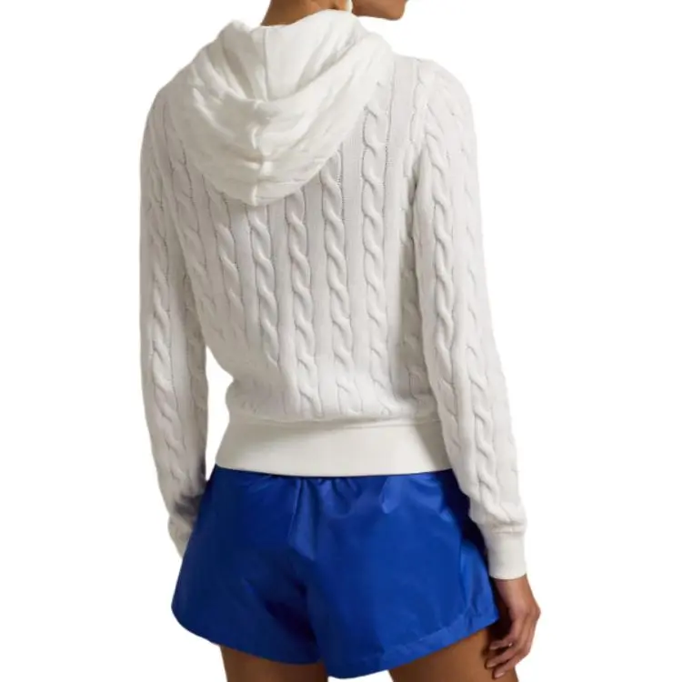 Polo Ralph Lauren Long Sleeve Full Zip Hoodie 'White'-3