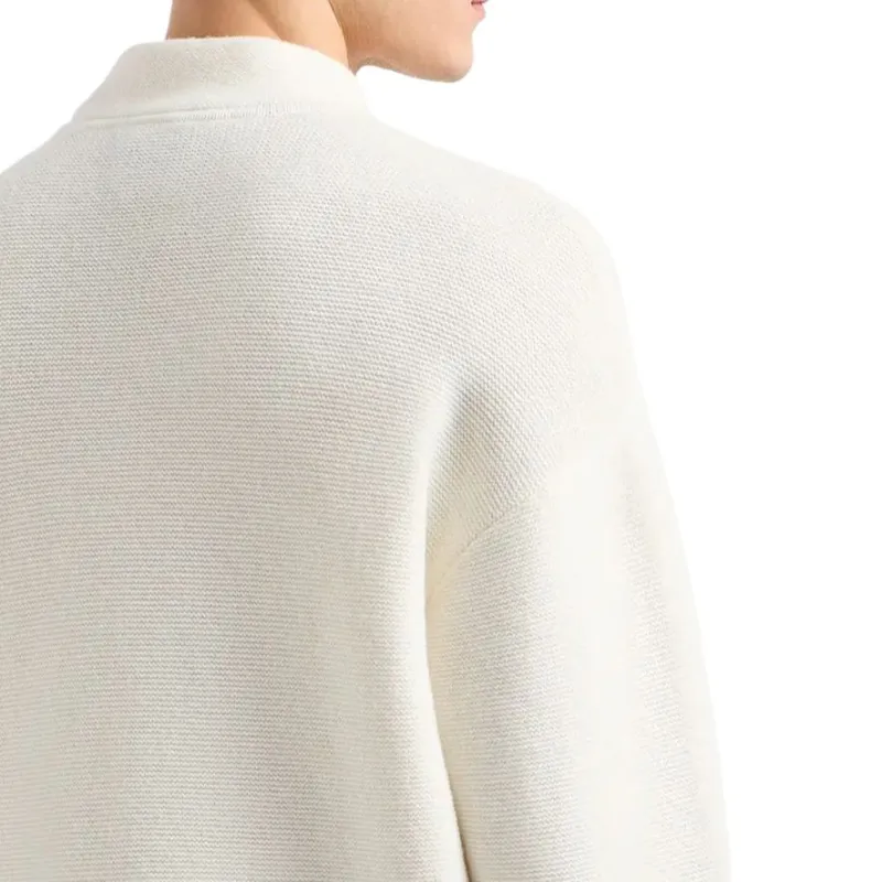 EMPORIO ARMANI Mock neck Jumper In Virgin Wool With A Micro textured Weave-4