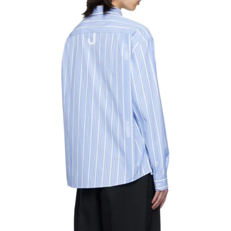 Jacquemus Striped Collared Long Sleeve Shirt-4