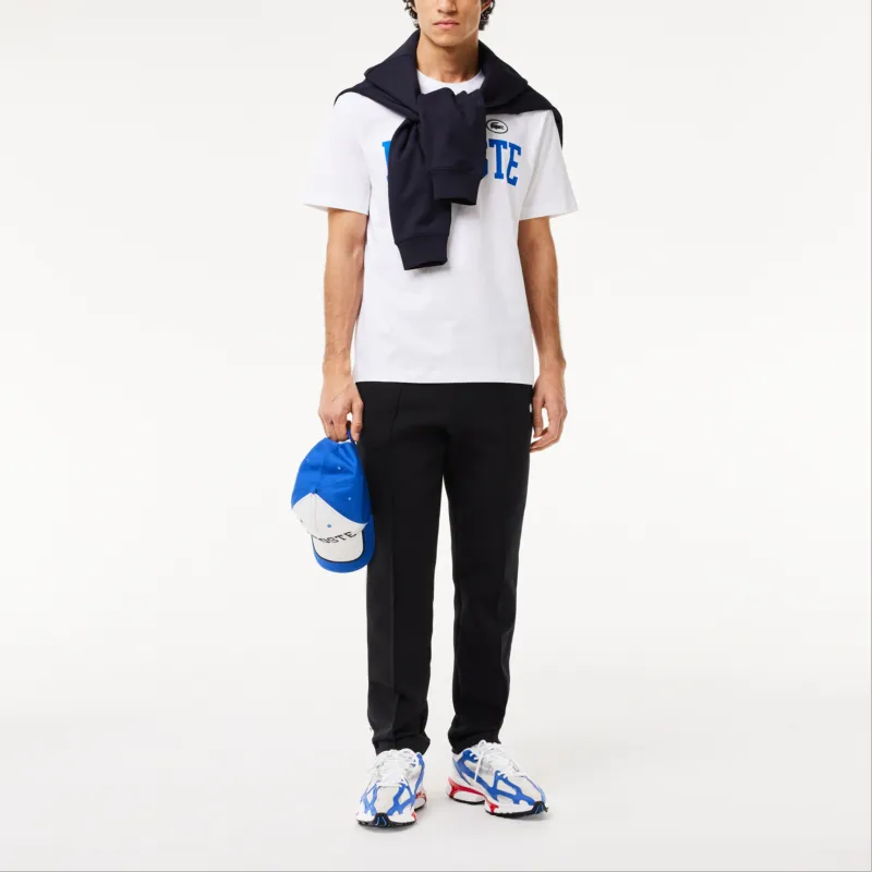 LACOSTE Logo print Cotton T shirt-3