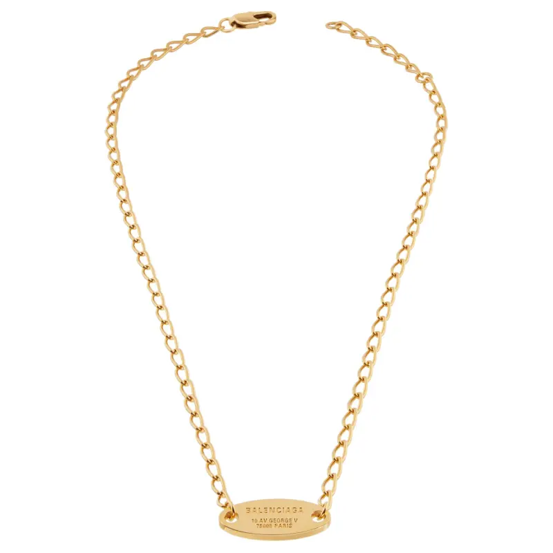 Balenciaga Brass Necklaces Women's Gold-2