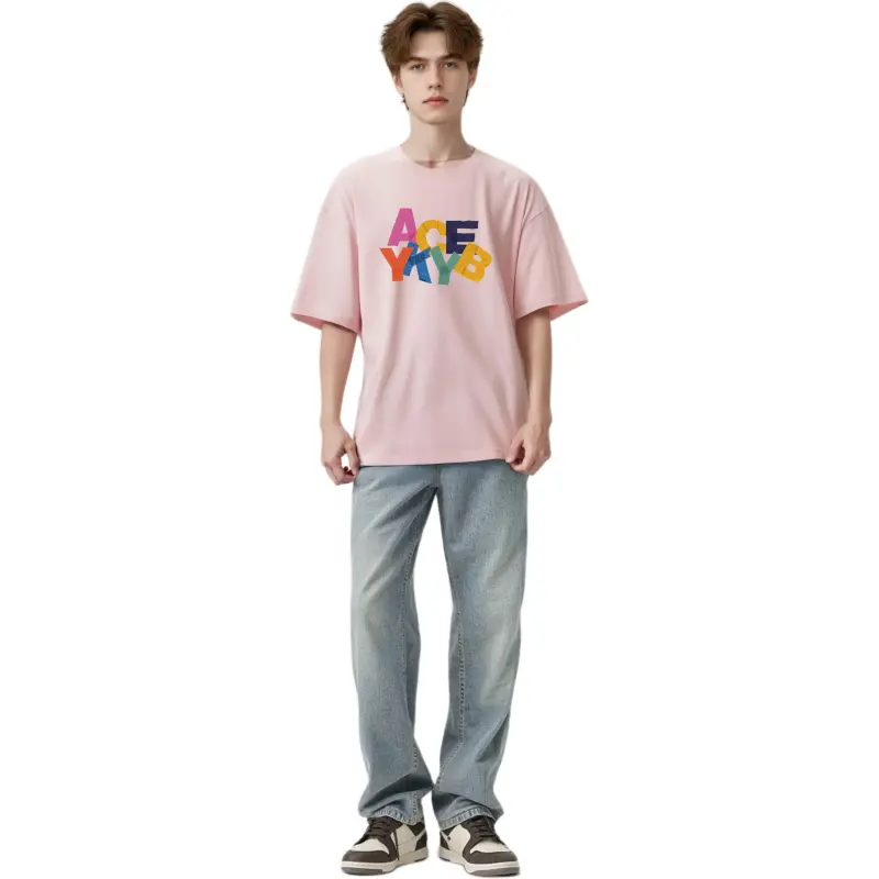 YK&YB T Shirts Unisex Light Pink-2