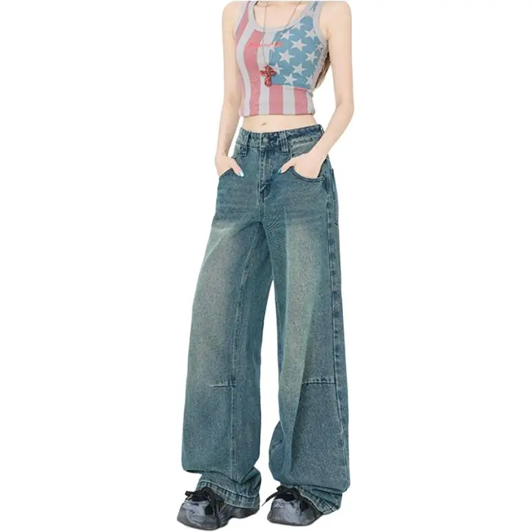 Concubine Zhu Jeans Women's Yellow Blue-4