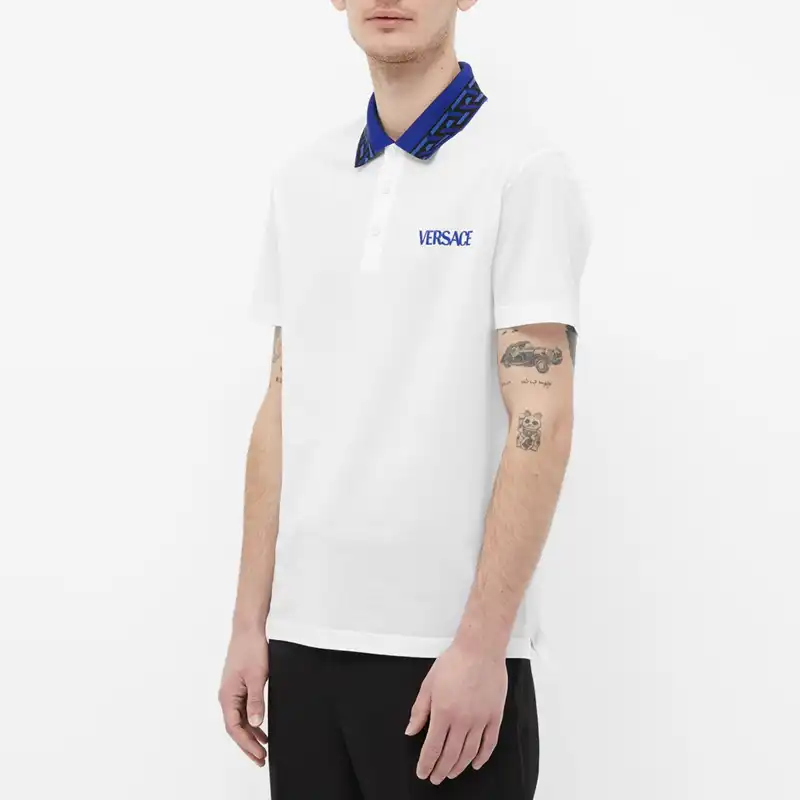 VERSACE Polo Shirts Men White-2