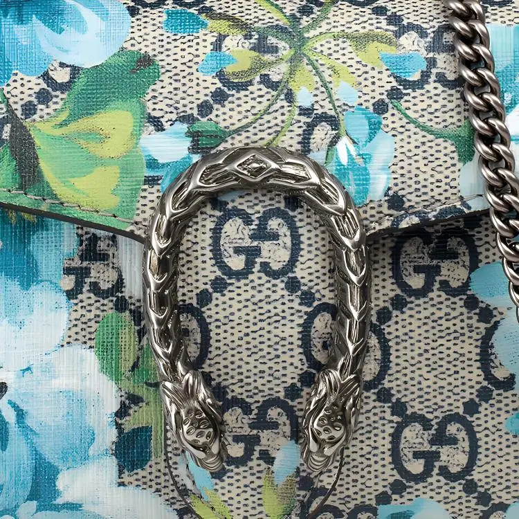 GUCCI Dionysus Canvas With Leather One Shoulder Handheld Crossbody Bag Women's Blue/Multicolor-3