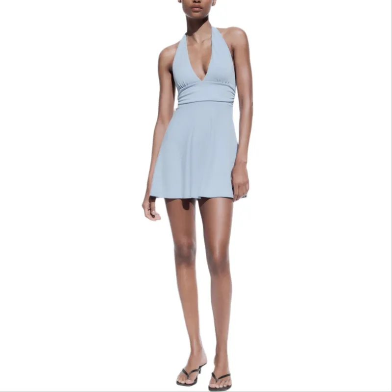 ZARA Sleeveless Dress Women's Light Blue-3