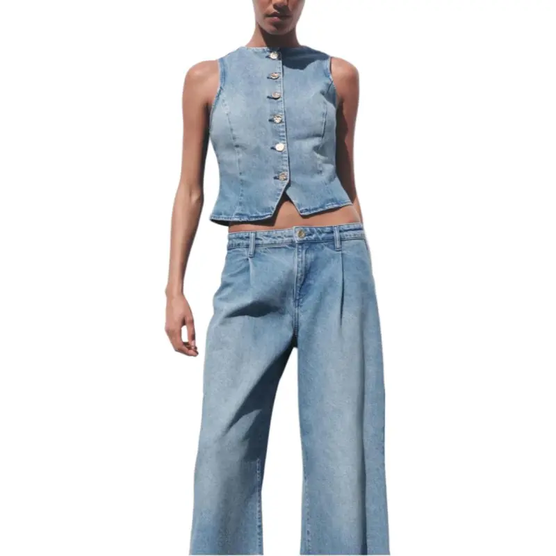 ZARA Tank Tops Women's Medium Blue-3