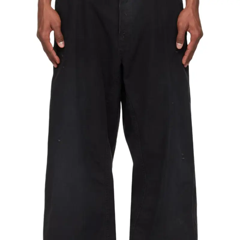 Distressed Straight-Leg Trousers-6