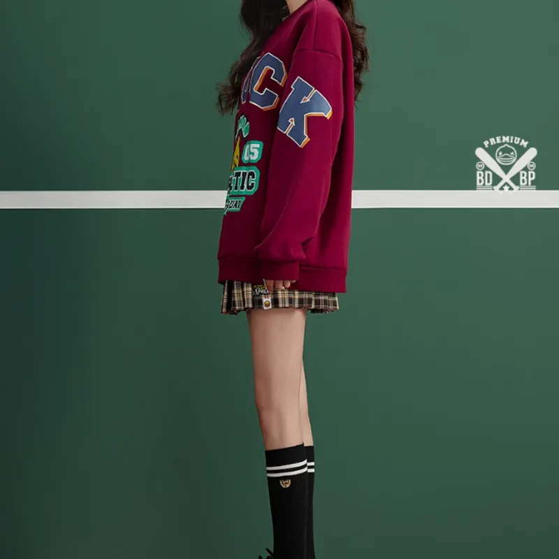 B.Duck Sweatshirt Women's Dark Red-3