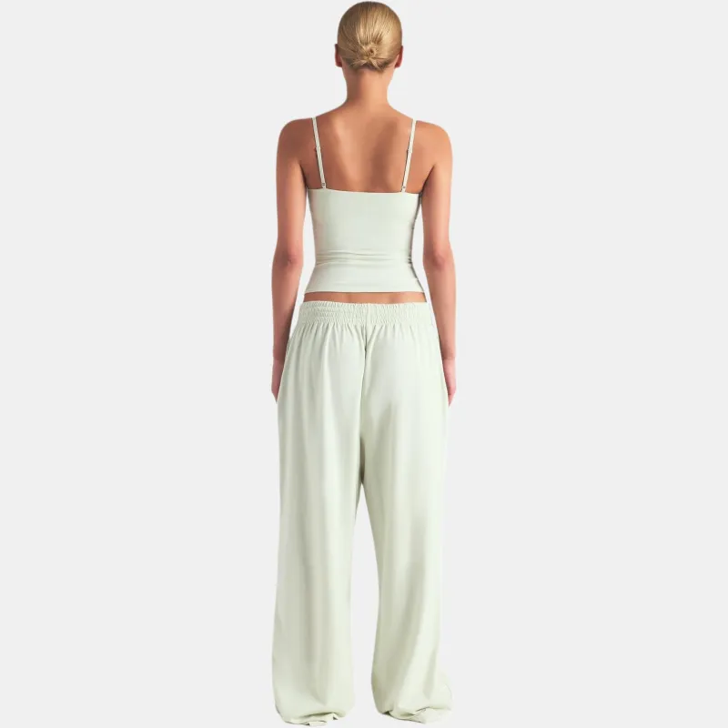 SKIMS SS25 COTTON JERSEY WIDE LEG PANT Casual Pants Women's SPEARMINT/Spearmint-1
