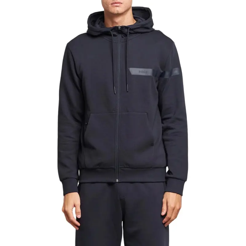 HUGO BOSS Rubberised logo Zip up Hoodie-2