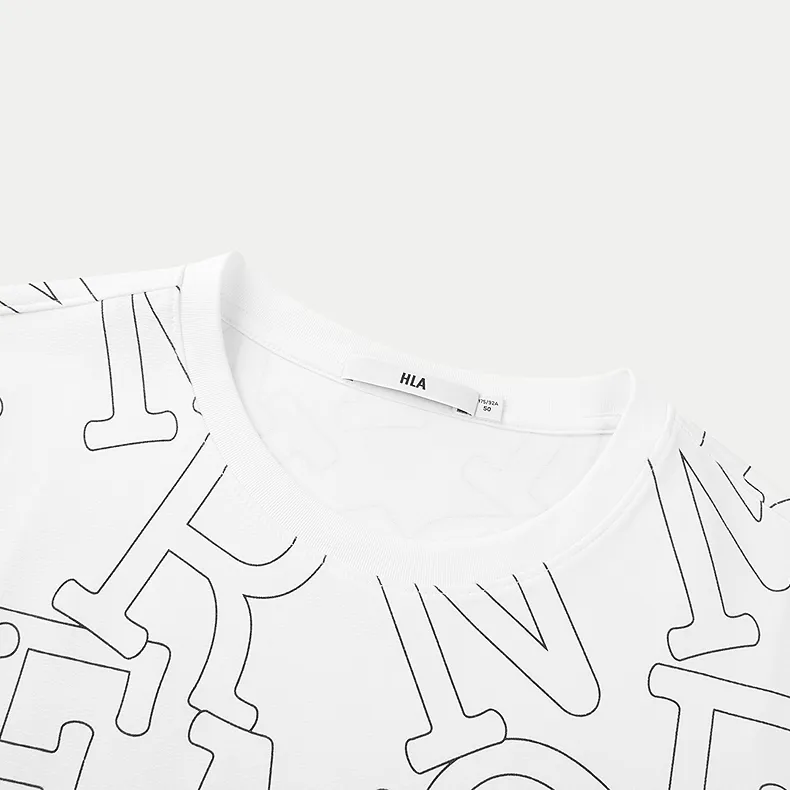 HLA T Shirt Men's Ecru Pattern 15-2