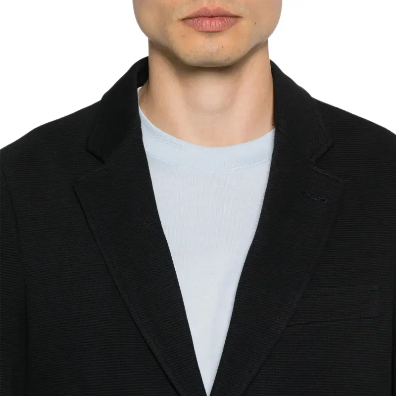 EMPORIO ARMANI Waffle jersey Single breasted Blazer-4