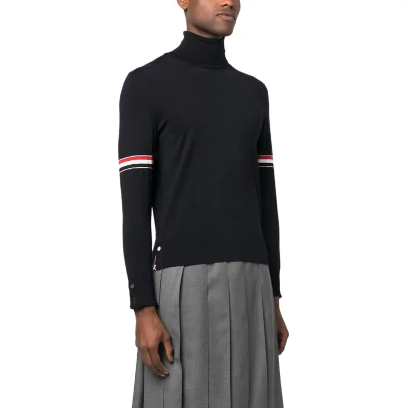 THOM BROWNE Rwb Stripe Roll neck Jumper-3