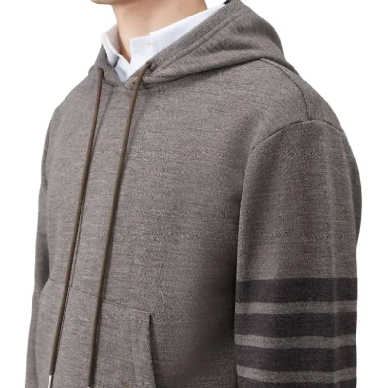 Thom E Stripe detail Knit Hoodie-3