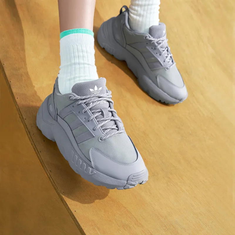 Adidas Originals ZX 22 Cushioning, Wear Resistant Low Top Running Shoes Gray Teenagers-1