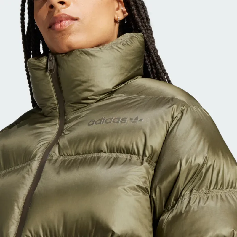 Adidas Originals PREMIUM PERTEX DOWN PUFFER Down Jacket Women's Strata Olive Green-4