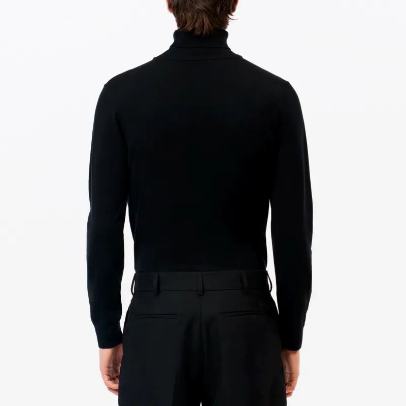 LACOSTE Logo Embroidered Turtleneck Jumper-3