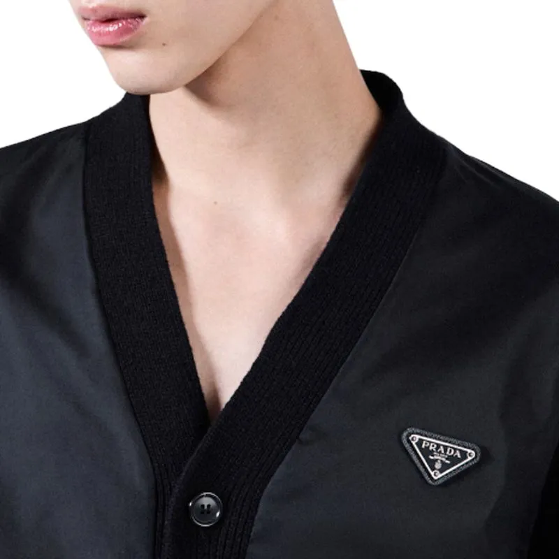 PRADA Panelled Button Up Cardigan-2
